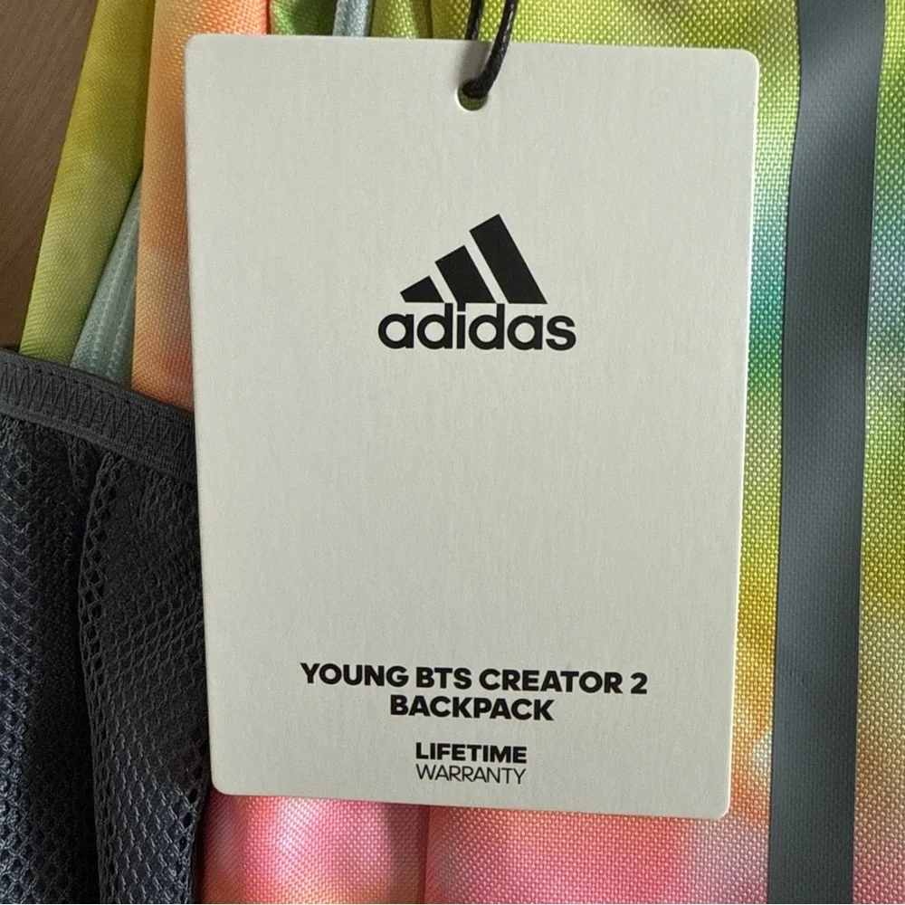 Adidas Young BTS Creator 2 Backpack School Stone Wash Rainbow Tie‎ Dye